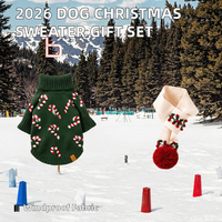 Coffret Cadeau Noël, Halloween et Anniversaire 2026 avec Collier Pull au Design Simple et Ensemble de Quatre Articles Confortables pour Chiens en Hiver