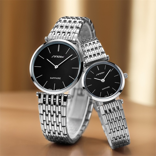 SINOBI Stainless Steel Material Sapphire Crystal Slim Wristwatches High Quality Ronda Movement Private Logo Custom Ladies Watch