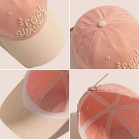 Gorra de Béisbol Bordada en 3D de Dos Tonos, Estilo Veraniego, de Algodón Lavado, Casual, Ajustable, para Mujeres y Hombres, para la Playa y Viajes