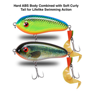 Leurre de pêche à corps dur, leurre de pêche à queue souple coulissante, leurre de pêche à queue bouclée, leurre de pêche à corps dur, leurre de pêche hybride ABS pour la pêche au black-bass et au brochet - Product Image 4