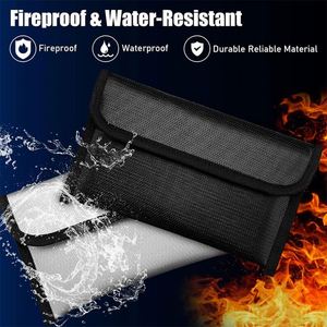 Small Fiberglass Fireproof Bag Non-itchy Waterproof Money Bag Cash Valuables <b>Passport</b> <b>Document</b> Pouch Zipper <b>Holder</b> - Product Image 4