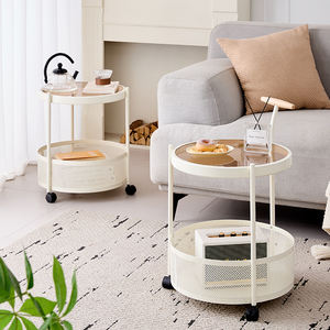 <span class=keywords><strong>Mesa</strong></span> de consola superior de cristal moderna nórdica, armario de almacenamiento de plástico para cabecera, soporte de aperitivos para el hogar, sala de estar, apto para niños - Product Image 4