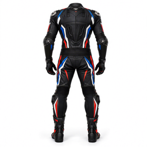 Combinaison de moto en cuir une pièce pour homme avec logo personnalisé, combinaison de course en cuir pour motard, combinaison de protection pour pilote de moto sur circuit - Product Image 2
