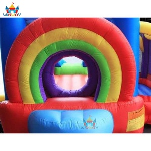 Nouveau design 2025 – Meilleur prix – Château gonflable arc-en-ciel coloré en PVC avec toboggan et piscine, capacité 5-8 personnes pour parc d'attractions - Product Image 5