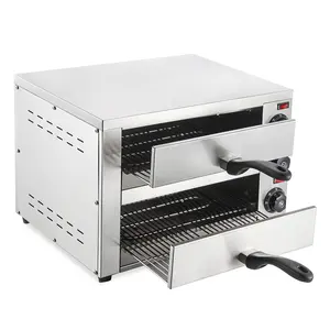 OO Pizza Maker Double Layer Countertop Commercial Stainless Steel 12inch Electric Silver Carton Box Family Forno Pizza Horno Piz