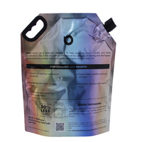 Sac d'emballage de liquide imprimé sur mesure Feuille d'aluminium laminée Détergent réutilisable pour huile moteur Pochette debout transportant des liquides