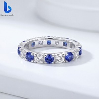 Bague de mariage en or 10k 14k 18k avec diamant bleu de laboratoire VVS de haute qualité, bijoux fins pour femmes sur mesure
