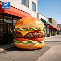 Burger Gonflable Géant Publicitaire, Logo Personnalisable, pour Événement d'Ouverture de Magasin de Burgers