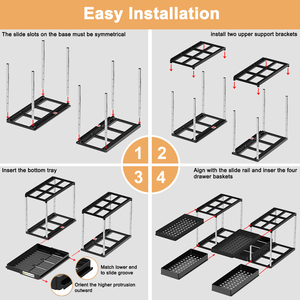 Under Sink Organizers 2 Tier Under Bathroom Cabinet Holder with Hooks & Hanging Cup, Multi-Purpose Storage Shelf for <b>Kitchen</b> - Product Image 6