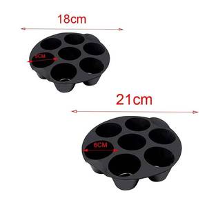 Moldes Redondos de Silicona para Hornear Cupcakes, 7 Cavidades, para Freidora de Aire - Product Image 4