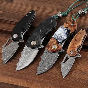 Couteau pliant fait main en acier damas couteau <span class=keywords><strong>de</strong></span> poche <span class=keywords><strong>de</strong></span> survie sur mesure pour Camping chasse et sculpture intérieur extérieur cadeau - Product Image 3