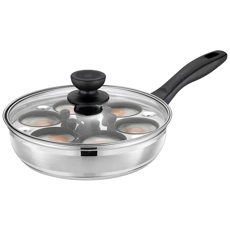 Uncoated 6-hole steamed egg pot (24x6cm)