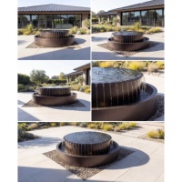 Fontaine ronde à débordement en acier inoxydable 316L, diamètre 120 cm, pour jardins, patios, hôtels, villas
