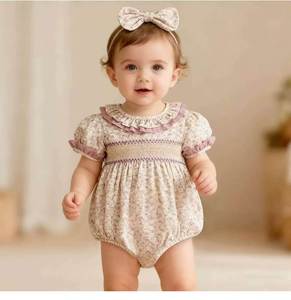 Ropa de Escalada para Bebé, Diseño Floral de Princesa, Algodón de Verano, Hecho <span class=keywords><strong>a</strong></span> Medida - Product Image 1
