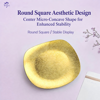 Assiette carrée en titane pur écologique motif fleur de glace, cristalline, empilable, compatible lave-vaisselle, pour dessert, maison, camping, OEM ODM