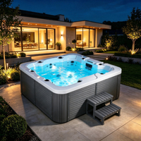 Baignoire en acrylique Balboa pour 6 personnes Baignoire à remous de luxe pour l'extérieur Bain à remous autoportant Massage pour le jardin
