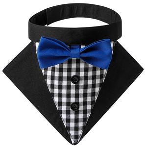 Nouveaux vêtements à carreaux costume beau chien salive mariage animal Triangle écharpe - Product Image 5