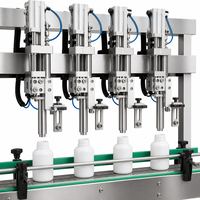 Machine de remplissage entièrement automatique à suivi dynamique, 4 buses, remplisseuse à piston servo pour crèmes cosmétiques, lotions et huiles en bouteilles