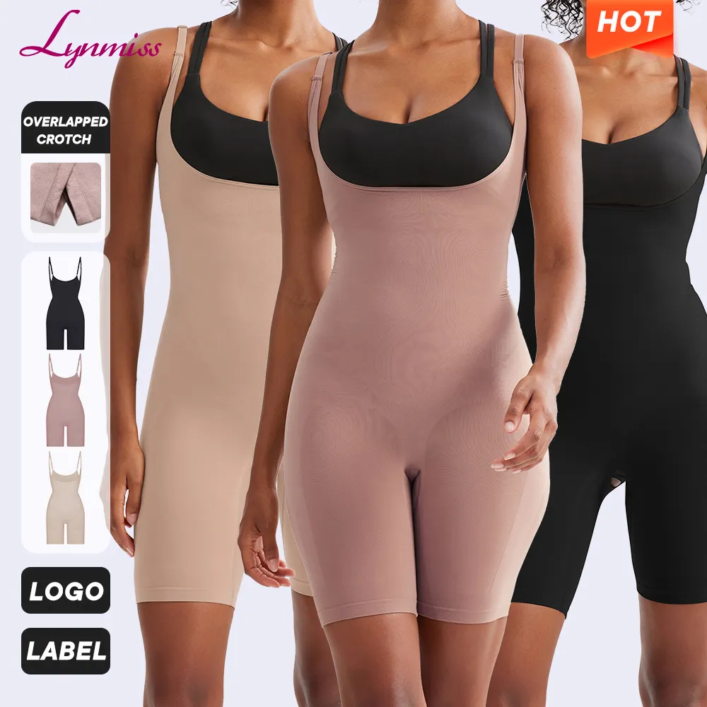 Bodysuit lengkap untuk wanita, jumpsuit pembentuk tubuh tanpa kelim