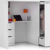 Multifunktion ales, langlebiges Hochschlaf-Aufbewahrung sbett Pegasus Wood Modern Desk Kleider schrank Schubladen Loft Etagen bett (White 3FT Frame Schlafzimmer)