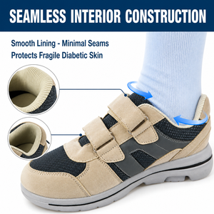 Chaussures diabétiques recommandées : Confort, largeur extra-large, soutien de la voûte <span class=keywords><strong>plantaire</strong></span>, <span class=keywords><strong>semelle</strong></span> amortissante, <span class=keywords><strong>semelle</strong></span> extérieure résistante à l'usure pour les douleurs plantaires - Product Image 2
