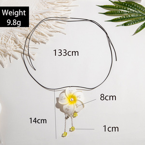 Summer Holiday Vacation Party Women Pearl Neck Chain Colorful Floral Flower <b>Collar</b> Necklace fro Women Gifts Accessories - Product Image 5