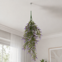 Plantes artificielles suspendues de haute précision, couleur lavande, pour hôtel, Noël, plafond, mariage, intérieur, maison, magasin, décoration