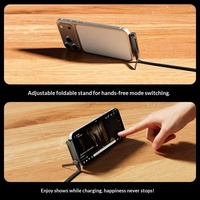 Câble de charge rapide Type-C 240W avec une longueur de 2 m, design tressé double C, support pliable pour le transfert de données des téléphones mobiles