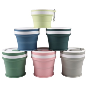 Có thể tùy chỉnh có thể gập lại cup 170ml/200ml/250ml/350ml 2025 Pocket Kích thước Silicon Gấp cup ráp Silicone du lịch Mugs với nắp - Product Image 1