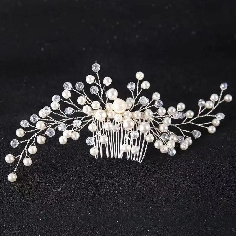 Hot Sale Beauty Pearl Crystal Hair Combs for Bride Wedding Hair Comb Women