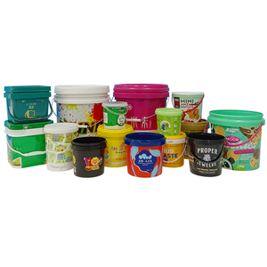 Secchio per imballaggi in plastica per bevande per uso alimentare riciclabile 1L 2L 2.5L 3L 4L Le <span class=keywords><strong>dimensioni</strong></span> da 5L includono secchi trasparenti con manico e coperchio - Product Image 4