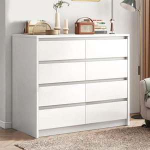 Giá sỉ nhà máy Tủ đựng đồ hiện đại phòng khách 8 ngăn kéo Nội thất phòng ngủ Tủ đầu giường màu nâu gỗ nguyên khối - Product Image 2