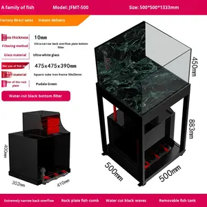 Ultra-smalle overloop vierkante glazen <span class=keywords><strong>aquarium</strong></span> 125 liter zoetwatertank woonkamer milieuvriendelijk <span class=keywords><strong>aquarium</strong></span> zonder waterwisseling aquariumplanten - Product Image 2