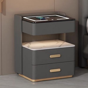 Comodino intelligente semplice moderna piccola camera da letto luce di lusso multifunzionale ricarica Wireless blocco per impronte digitali comodino - Product Image 5