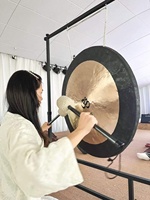 New Style 20-40 Inch OM Deep Wave Chau Gong & Square Stand with Wheels Percussion Musical Instrument for Yoga and Meditation