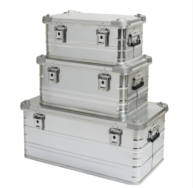 Heavy Duty Waterproof Dust-proof Protective Hard Case Camping Aluminum Sealing Overland Storage Box Metal Truck Storage Box