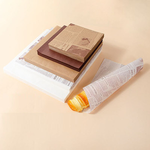 Revêtements de panier Emballages alimentaires Feuilles de papier Style <span class=keywords><strong>journal</strong></span> Imprimé Feuilles de papier sulfurisé Deli pour pains Burgers Frites - Product Image 3