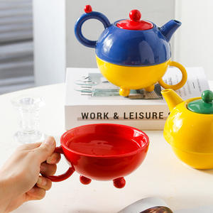 Juego de Taza y Tetera de Porcelana Colorida, Clásica y Ecológica, 1 Taza 1 Tetera, <span class=keywords><strong>Lewei</strong></span> LW-AL6021212 - Product Image 4