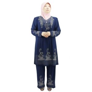 Vestido de poliéster, con bolsillos, color liso, estilo cerrado, ropa islámica al por mayor, túnica larga musulmana para mujer para Ramadán y Eid - Product Image 3
