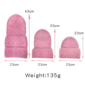 Personalizzato il tuo Logo del marchio da donna inverno caldo cappello in maglia di Angora lunghi capelli di coniglio berretto - Product Image 3