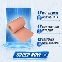 Toile en fibre de verre silicone thermiquement conductrice Kuliwei, isolation haute tension, résistante aux déchirures, feuille thermique pour dissipateur de chaleur