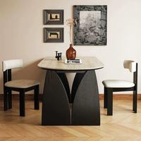 Table de style mid-century en chêne massif, design écologique, pour hôtel et usage domestique, assemblée