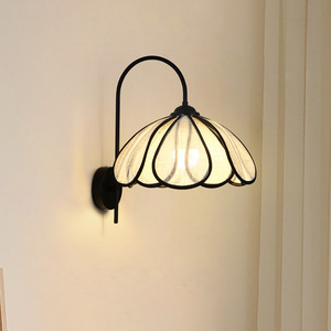 Applique murale LED E27 30 cm avec abat-jour crème pour chambre, salon, maison d'hôtes, hôtel, escalier, couloir - Product Image 2