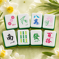 Jeu de Mahjong de style chinois traditionnel, tuiles de Mahjong en acrylique imprimées d'inspiration orientale, jeu de table, cadeau