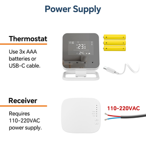 टॉय वायरलेस डिजिटल रूम थर्मोस्टैट, ट्यूया वाइफी संचार के साथ अधिकतम कुशल हीटिंग के लिए साप्ताहिक कार्यक्रम। - Product Image 5