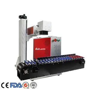 Galvo CO2 laser for golf practice sticks 30W 60W Co2 galvo engraving machine for reed bamboo straws with automatic conveyor