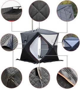 Customizable 2-Person Outdoor Extra <b>Large</b> Insulated Winter Ice Fishing <b>Tent</b> Triple Layer Oxford Waterproof Quick Opening Sauna - Product Image 4