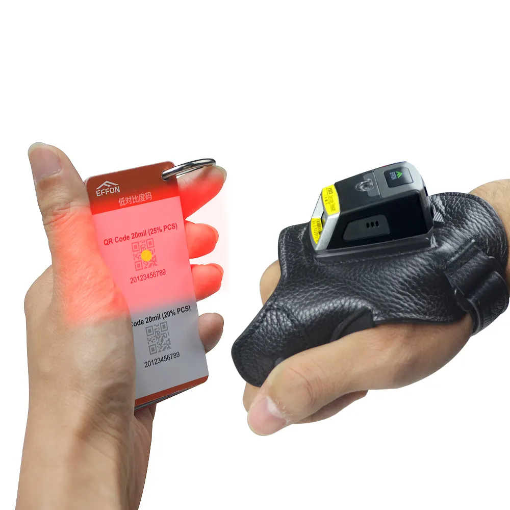 Factory long range distance reading android Wins Mac Wearable Ring 2D Scanner IP65 Rugged Waterproof Bluetooth glove Scanner