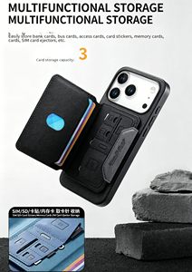 Étui de luxe 2-en-1 détachable en <span class=keywords><strong>cuir</strong></span> magnétique avec porte-cartes pour <span class=keywords><strong>iPhone</strong></span> 17 Pro Max 16 Plus 15 14 13 <span class=keywords><strong>12</strong></span> et pochette de poignet - Product Image 6