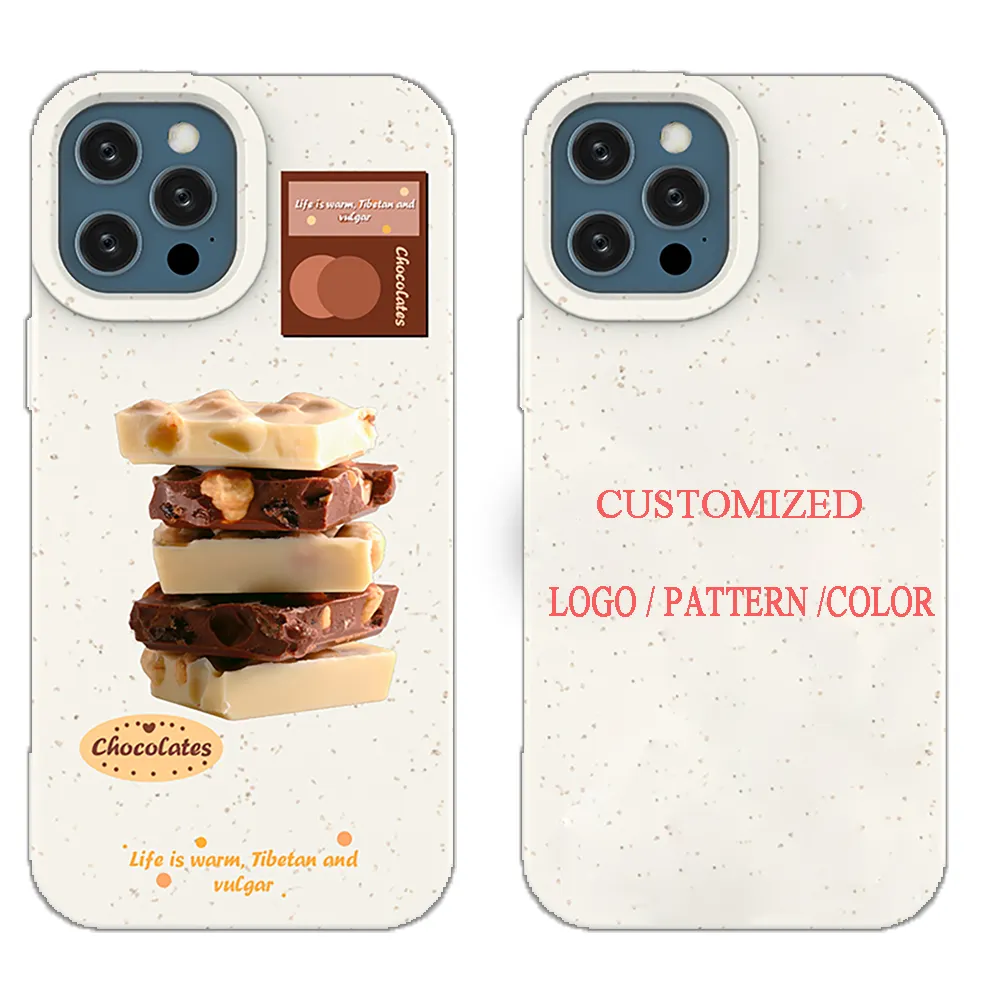 Custom Biodegradable Phone Case Low MOQ UV Print Diy Pattern Recycled Plastic Phone Case For Iphone 14 13 12 11 Pro MAX
